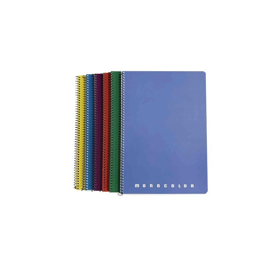 Cuaderno monocolor folio 80 hojas tapa blanda espiral