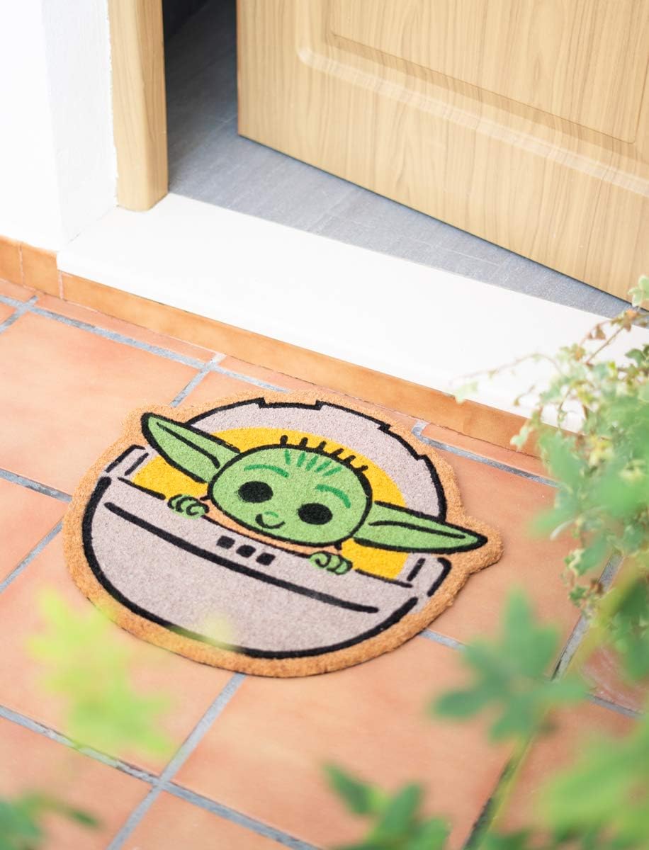 Felpudo Star Wars Grogu - Alfombra exterior de fibra de coco antideslizante e impermeable (50 x 55 cm)