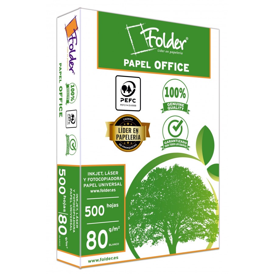 Papel fotocopiadora FOLDER office A-4 80 gr 500 hojas