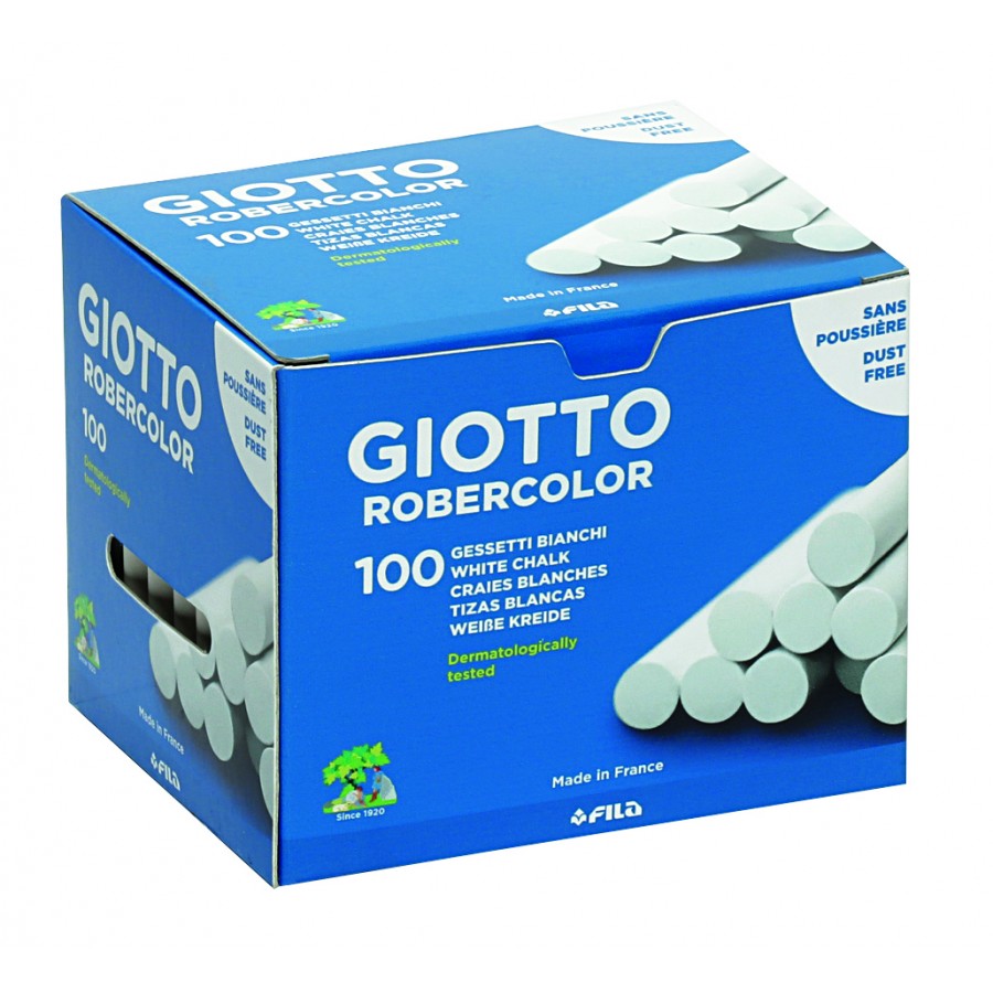 GIOTTO Robercolor, tizas blancas, caja 100 unidades