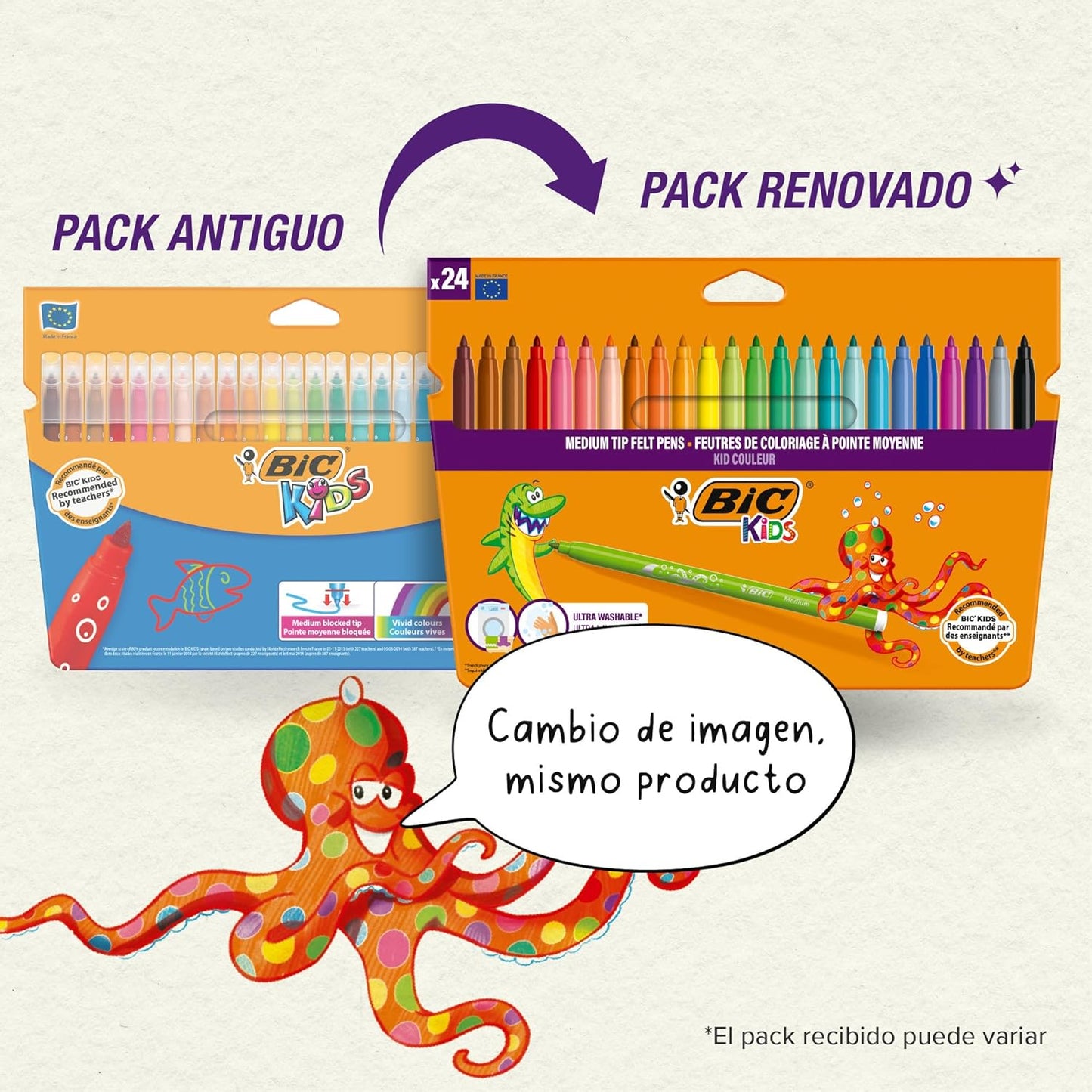BIC Kids Kid Couleur rotuladores punta media 24 unidades