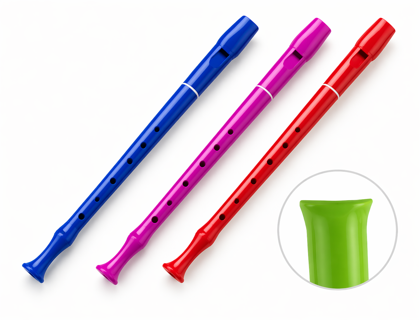 Flauta HOHNER BARROCA funda verde, diferentes colores