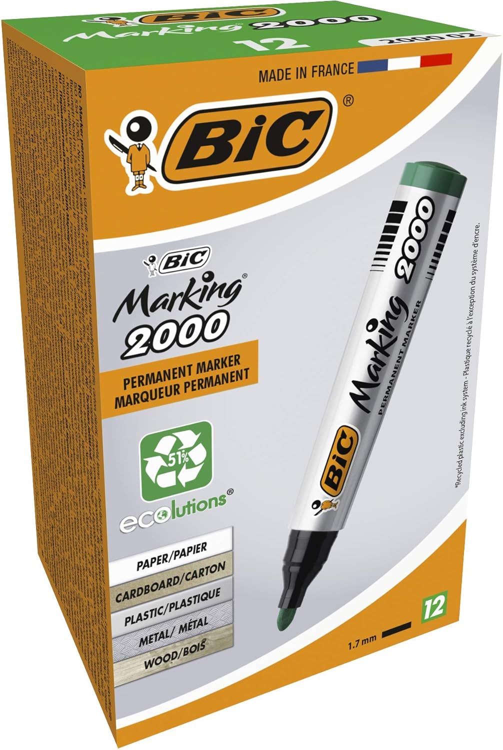 BIC Marking 2000 Rotuladores permanentes, caja de 12 unidades