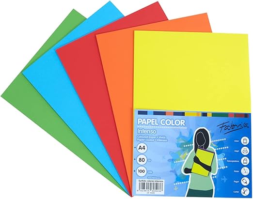 FABRISA Papel colores surtidos 100 hojas