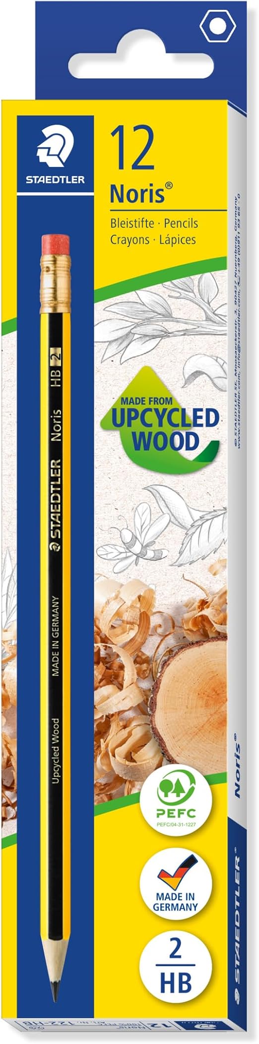Lapicero STAEDTLER NORIS con goma 122 HB caja 12 unidades