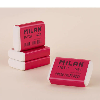 MILAN gomas NATA® 624 con banda de celofán rosa, caja 24 unidades