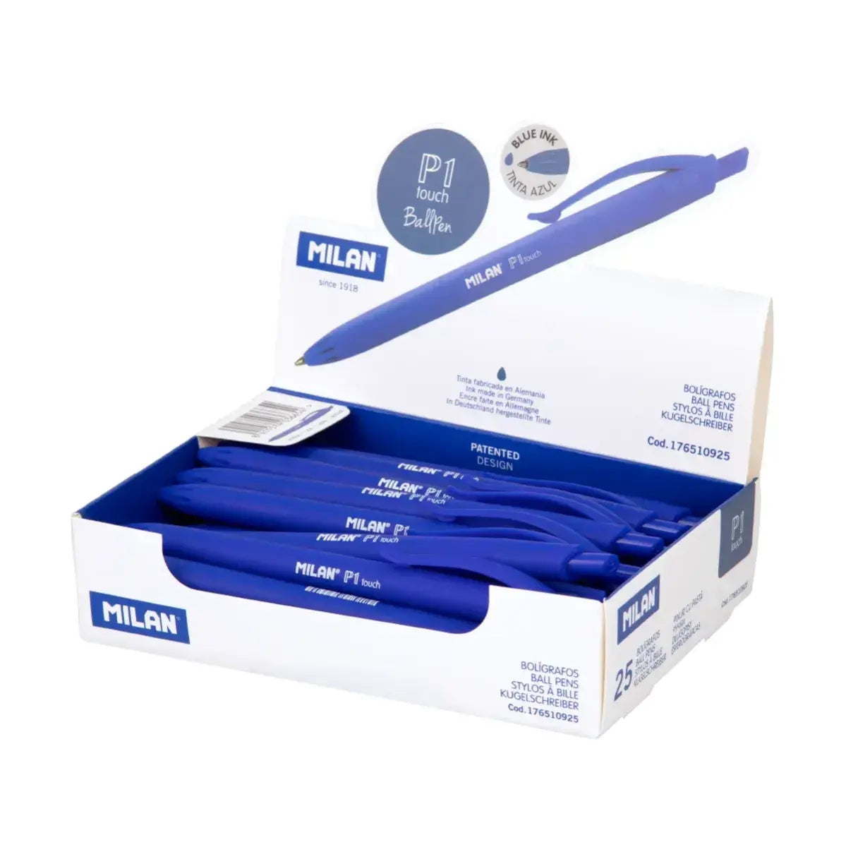 MILAN® bolígrafo P1 TOUCH, caja de 25 unidades
