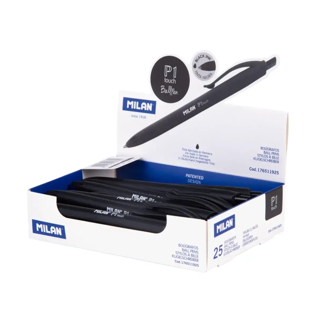MILAN® bolígrafo P1 TOUCH, caja de 25 unidades