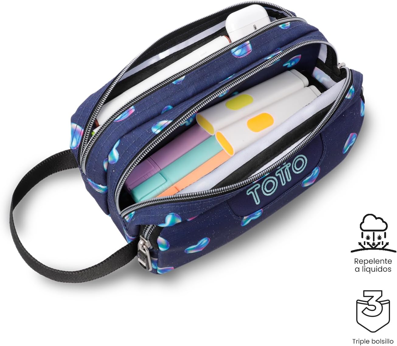 Estuche TOTTO 3 compartimentos NACARY