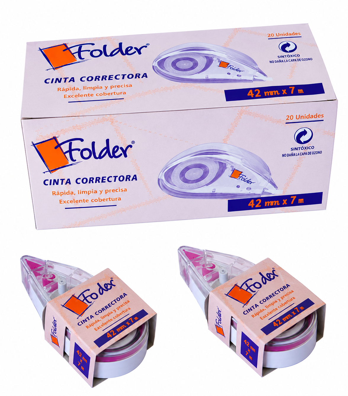 Cinta correctora FOLDER caja de 20 unidades