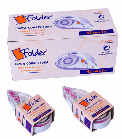 Cinta correctora FOLDER caja de 20 unidades