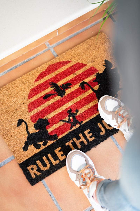 Felpudo Disney El Rey León - Alfombra exterior de fibra de coco antideslizante e impermeable (40 x 60 cm)