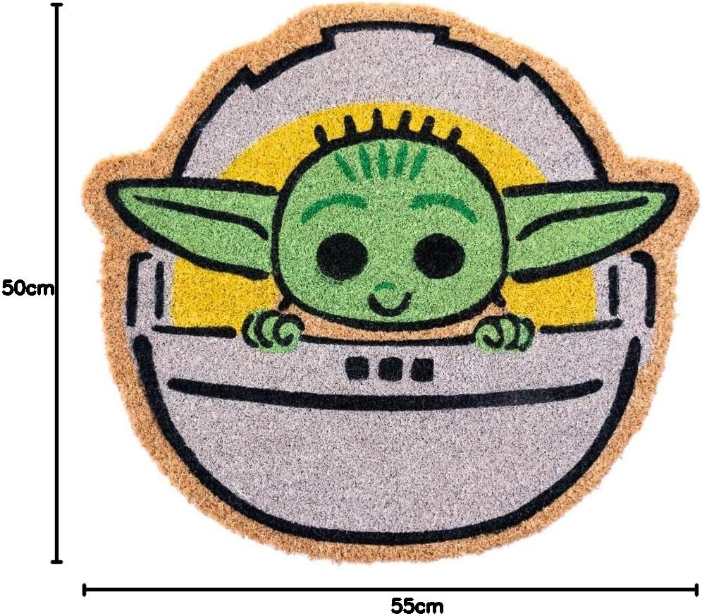 Felpudo Star Wars Grogu - Alfombra exterior de fibra de coco antideslizante e impermeable (50 x 55 cm)