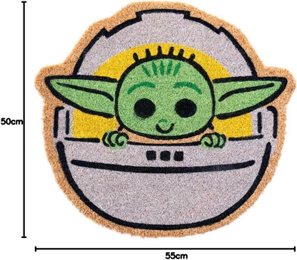 Felpudo Star Wars Grogu - Alfombra exterior de fibra de coco antideslizante e impermeable (50 x 55 cm)