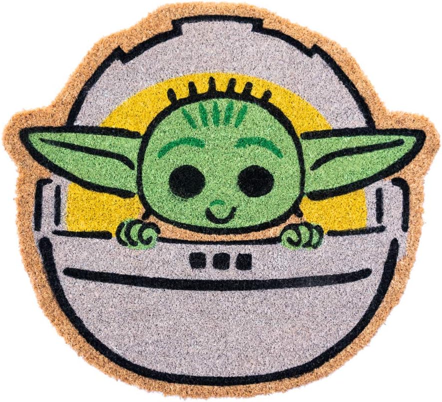 Felpudo Star Wars Grogu - Alfombra exterior de fibra de coco antideslizante e impermeable (50 x 55 cm)