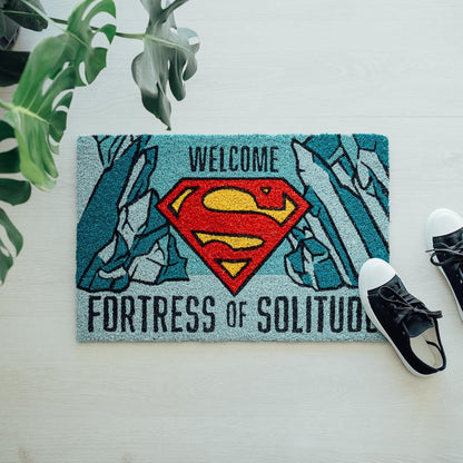 Felpudo Superman - Alfombra casa de fibra de coco antideslizante e impermeable (40 x 60 cm)