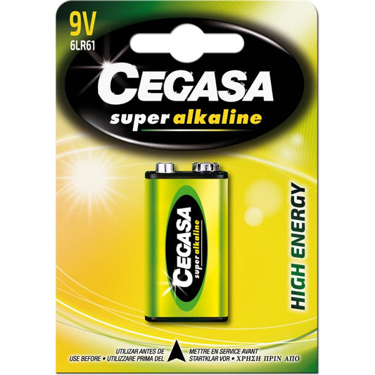 Pila CEGASA super alcalina 6LR61 9v blíster 1 unidad